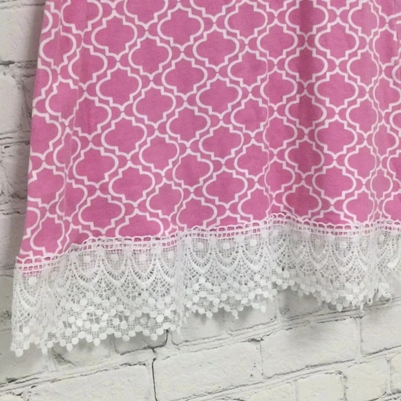 Like New Rare Editions Pink Lace Trim Dress size 5 - Picture 3 of 7